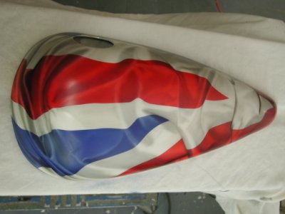 3D airbrush sprayed flag