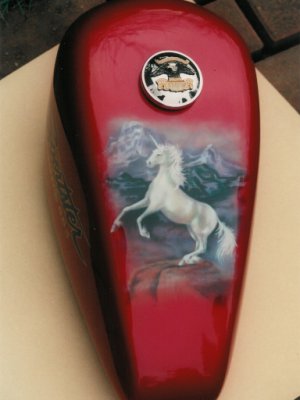 Unicorn on Harley Sportster