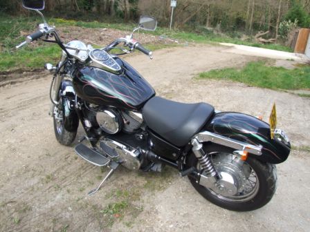 Whole bike with airbrushed flames