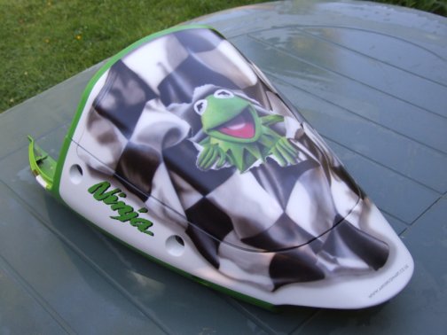 Side View of the airbrushed piece
