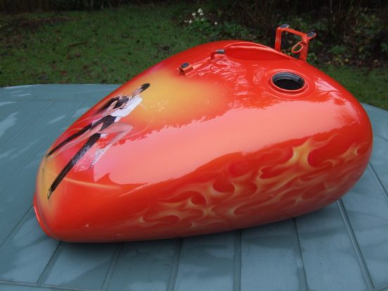 Side of Tank with Flames