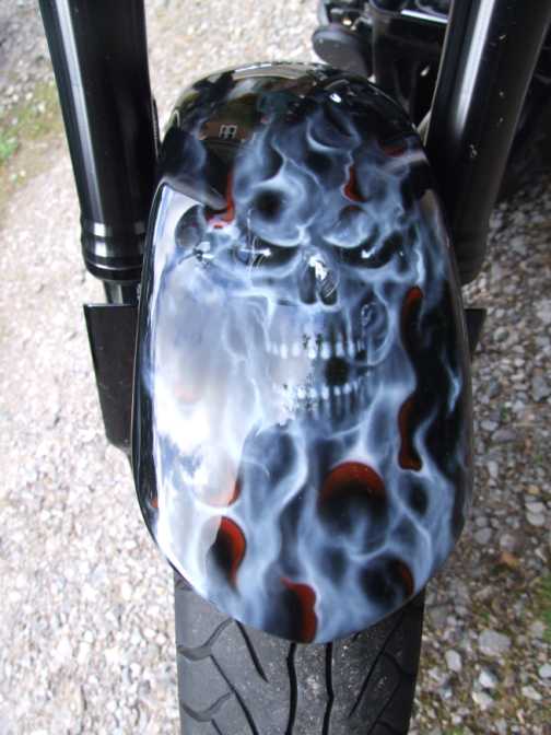 Detail of Flames with Skull